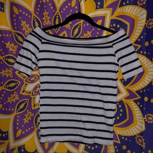 Stripped off the shoulder shirt from cotton on 🦋